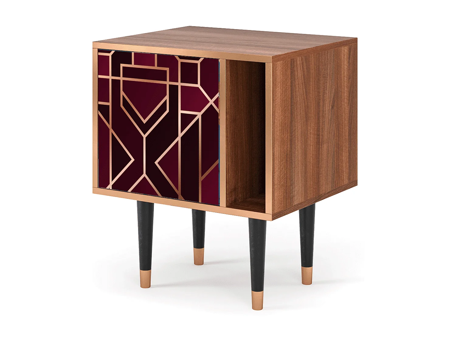 Criado-mudo - 57х69х48 cm - S2 - Burgundy Jewelery, Nogueira