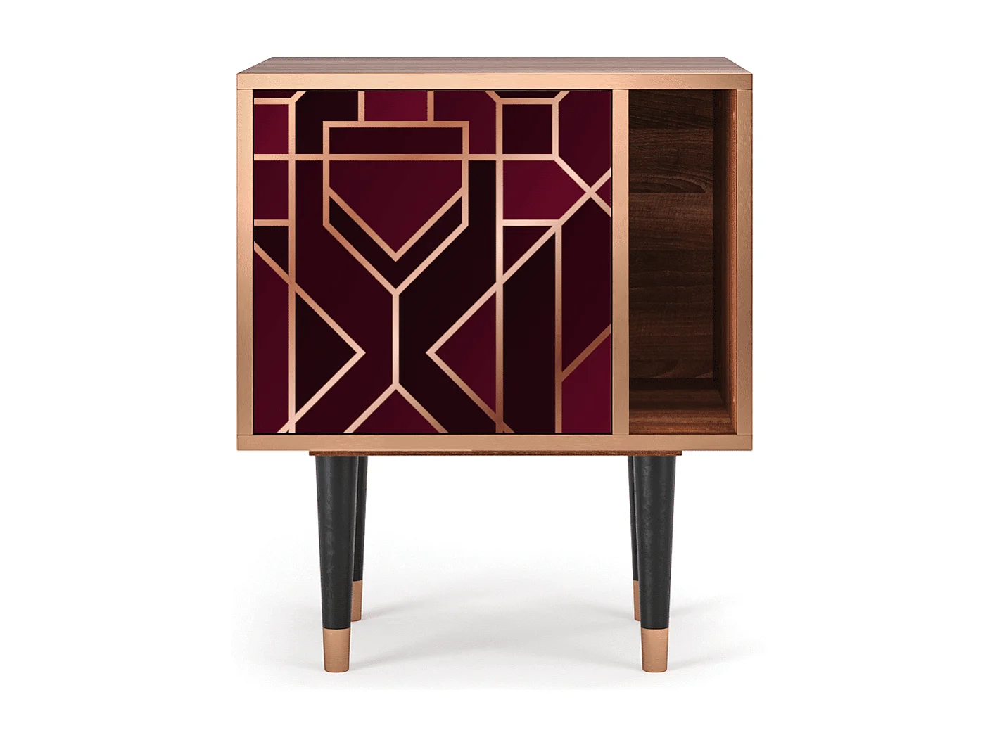 Criado-mudo - 57х69х48 cm - S2 - Burgundy Jewelery, Nogueira