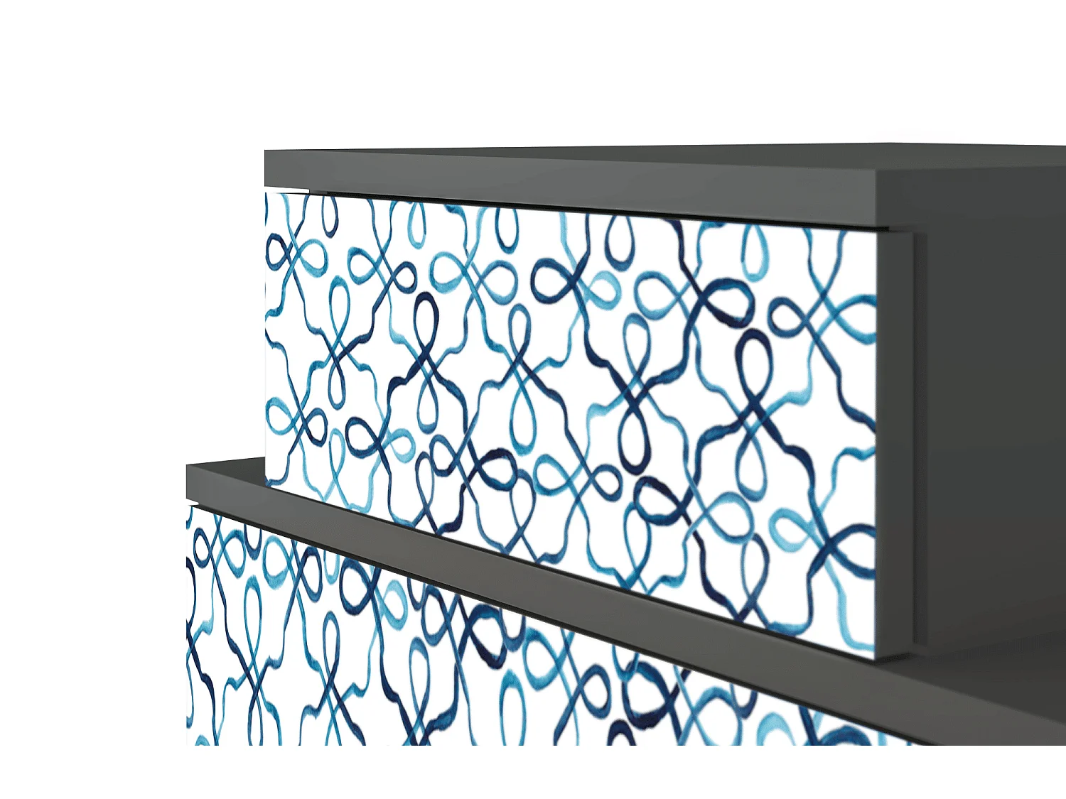 Stolik nocny - 58х58х41 cm - NS1 - Marine Strings, Antracyt