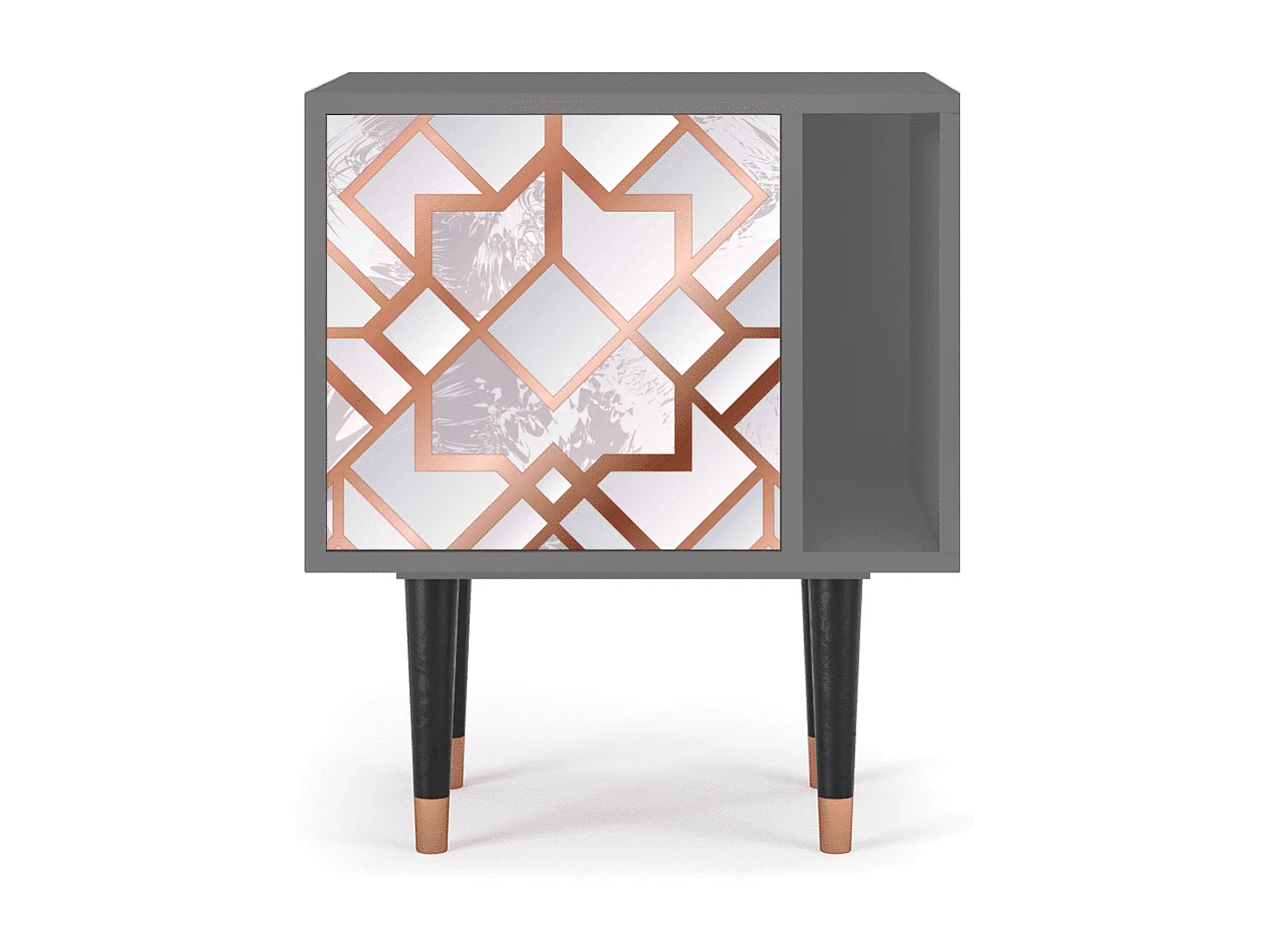 Stolik nocny - 57х69х48 cm - S2 - Pastel Fairytale, Szary