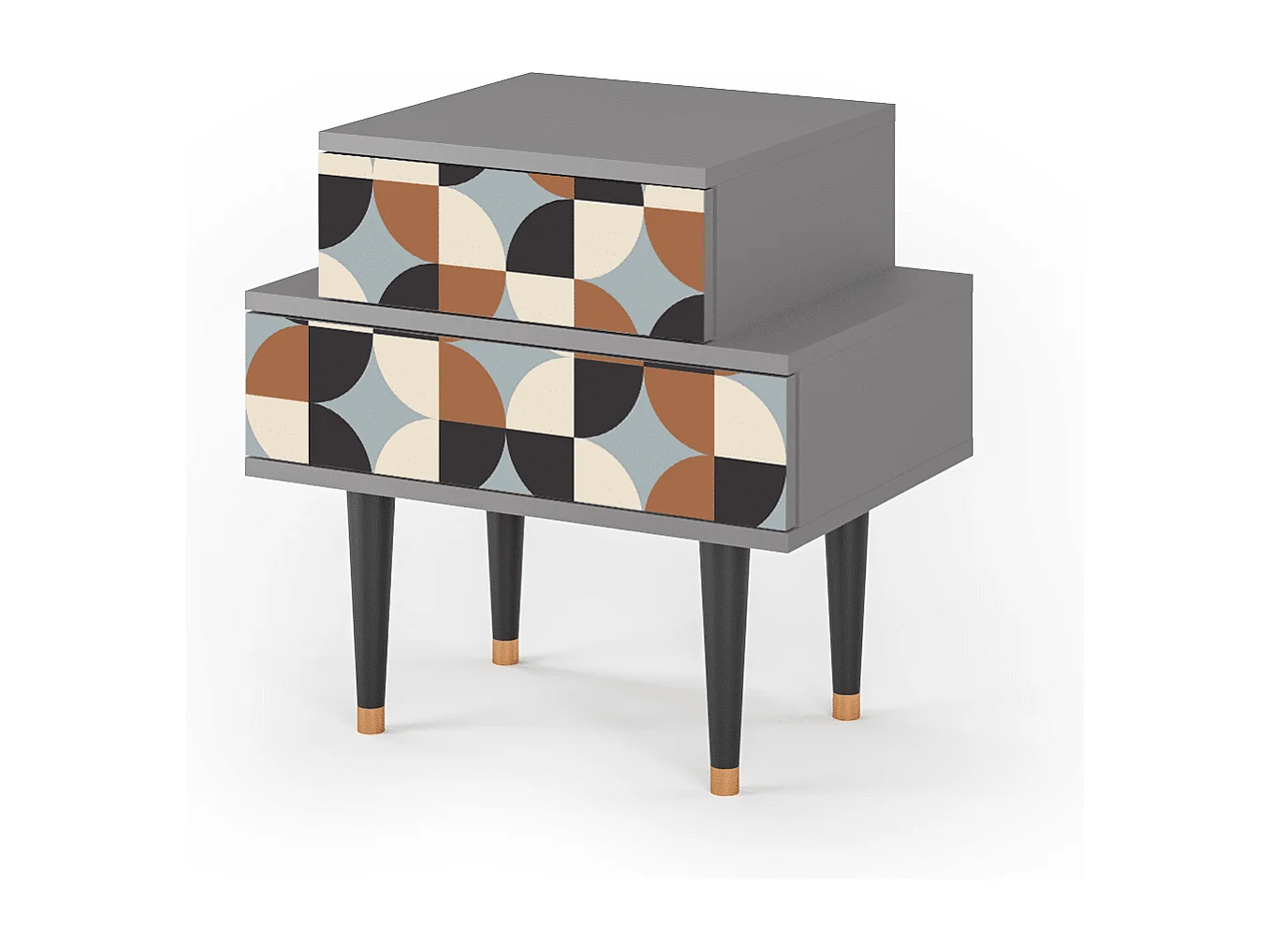 Table de nuit - 58х58х41 cm - NS1 - Brown Sensation, Gris