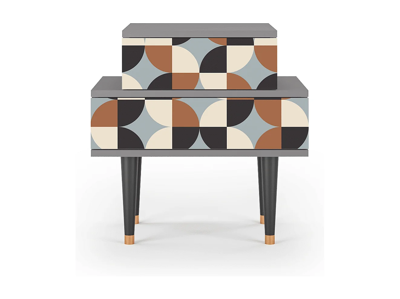 Table de nuit - 58х58х41 cm - NS1 - Brown Sensation, Gris