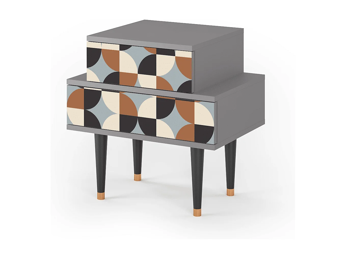 Table de nuit - 58х58х41 cm - NS1 - Brown Sensation, Gris