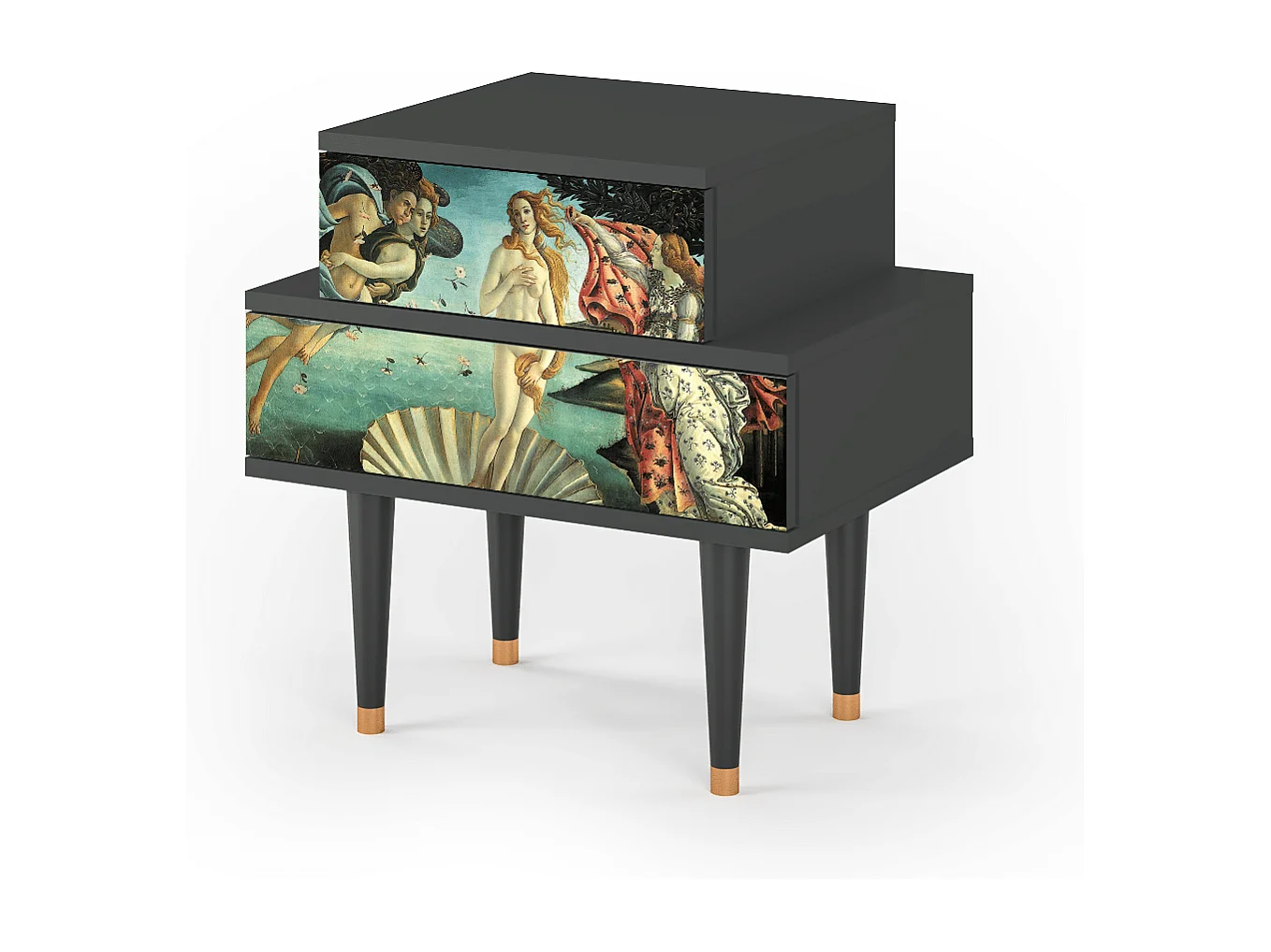Stolik nocny - 58х58х41 cm - NS1 - The Birth of Venus, Antracyt