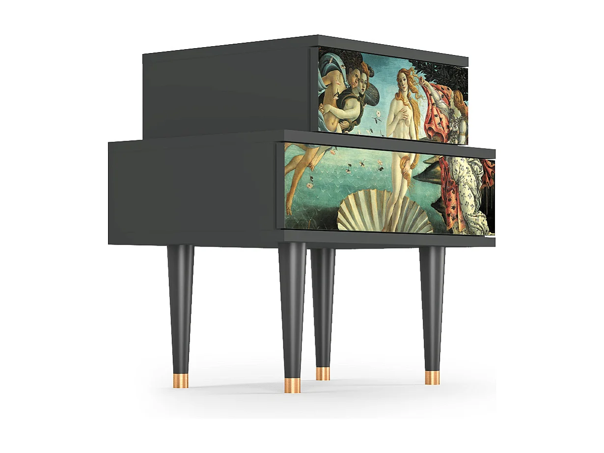 Stolik nocny - 58х58х41 cm - NS1 - The Birth of Venus, Antracyt