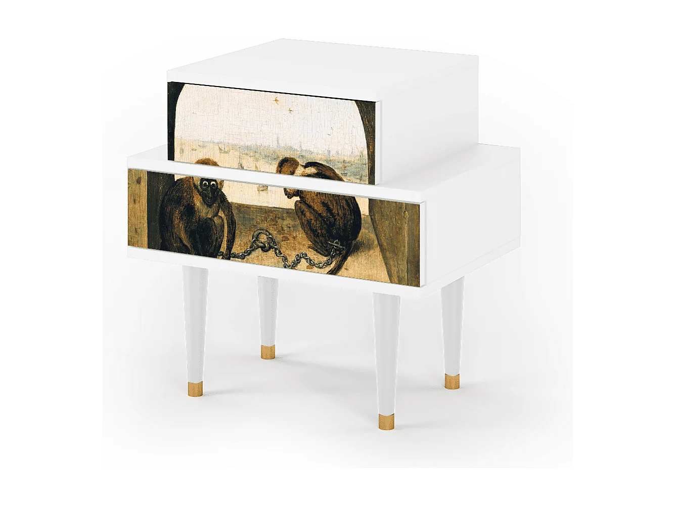 Stolik nocny - 58х58х41 cm - NS1 - Two Monkeys, Biały