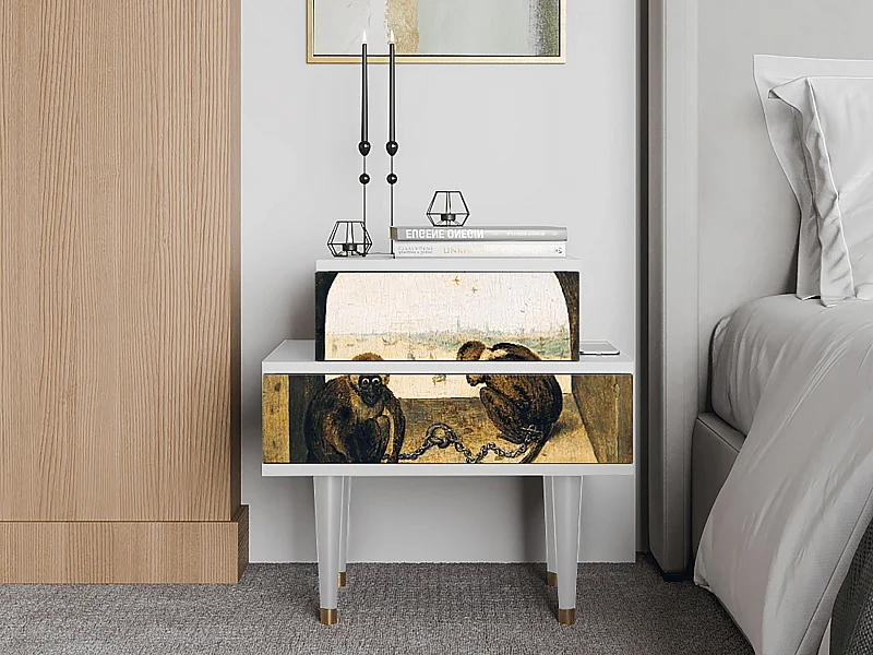 Stolik nocny - 58х58х41 cm - NS1 - Two Monkeys, Biały