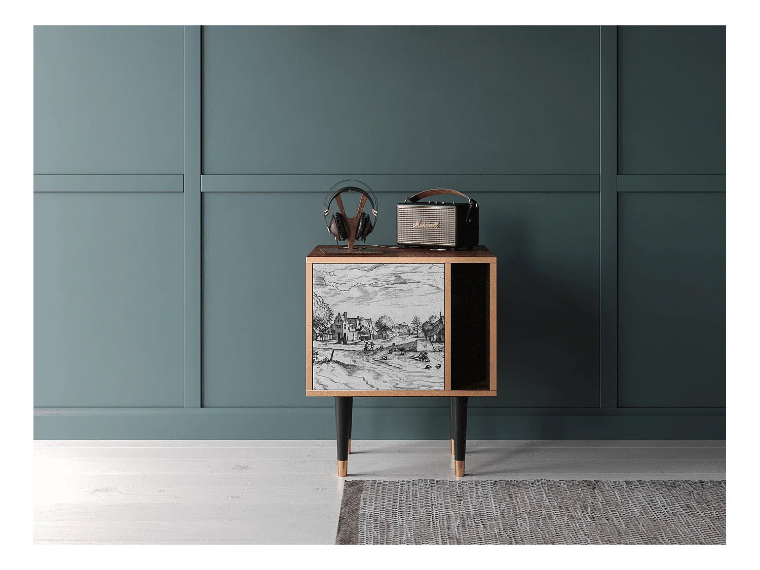 Nachttisch - 57х69х48 cm - S2 - Country Village, Walnuss
