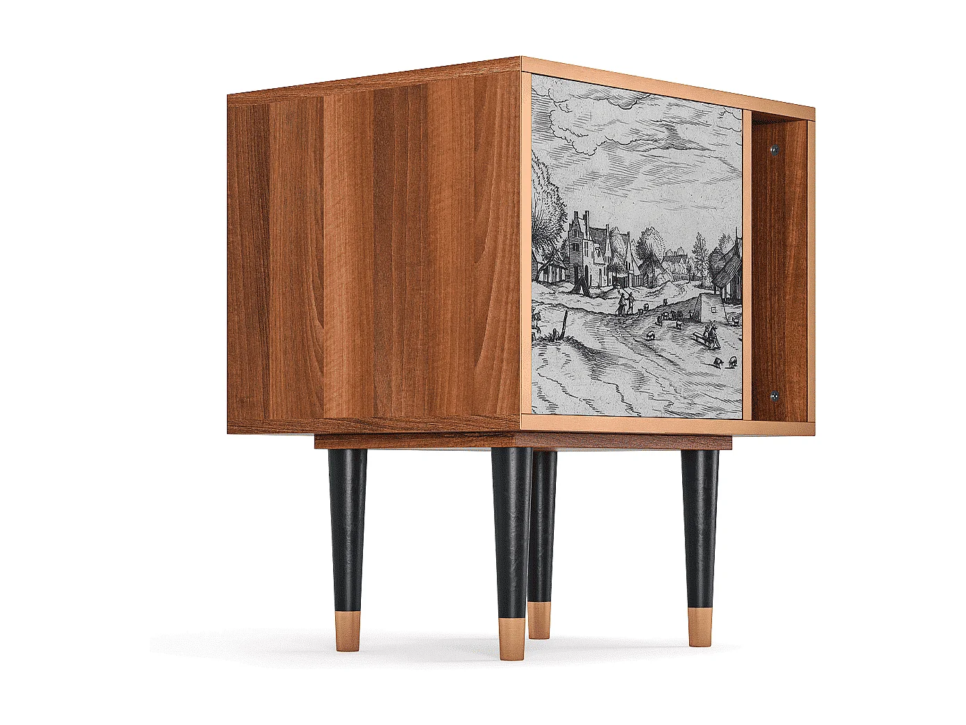 Table de nuit - 57х69х48 cm - S2 - Country Village, Noyer