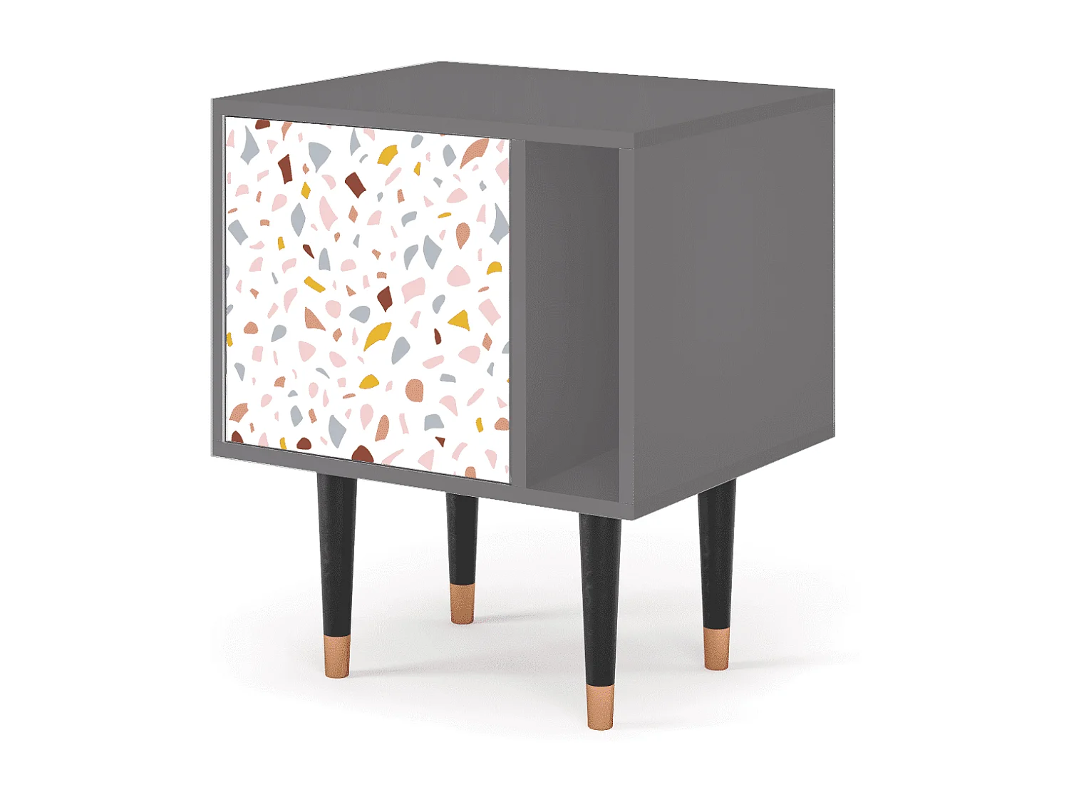 Stolik nocny - 57х69х48 cm - S2 - Marmelade Cheese, Szary