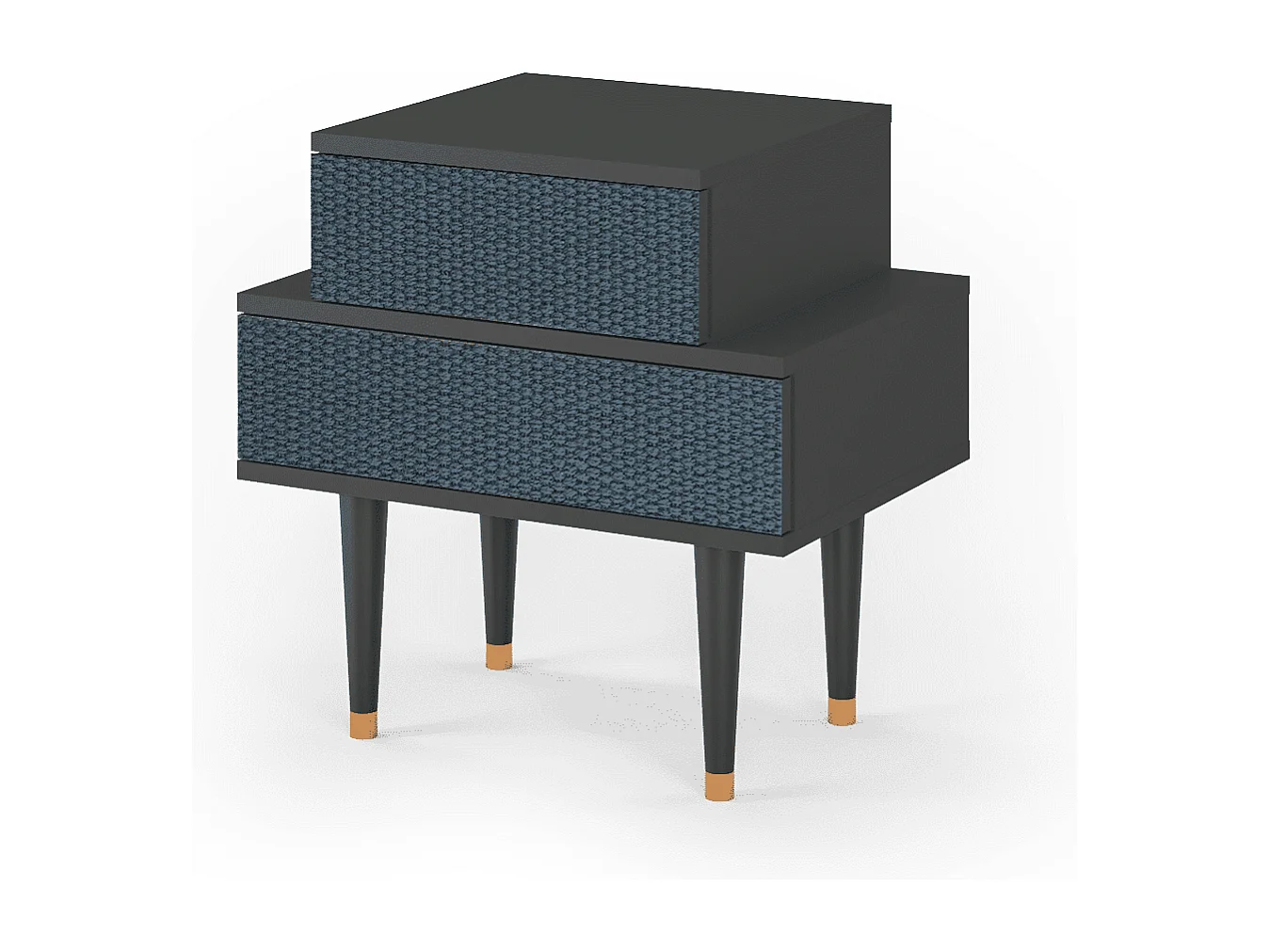 Stolik nocny - 58х58х41 cm - NS1 - Knitted Pattern, Antracyt