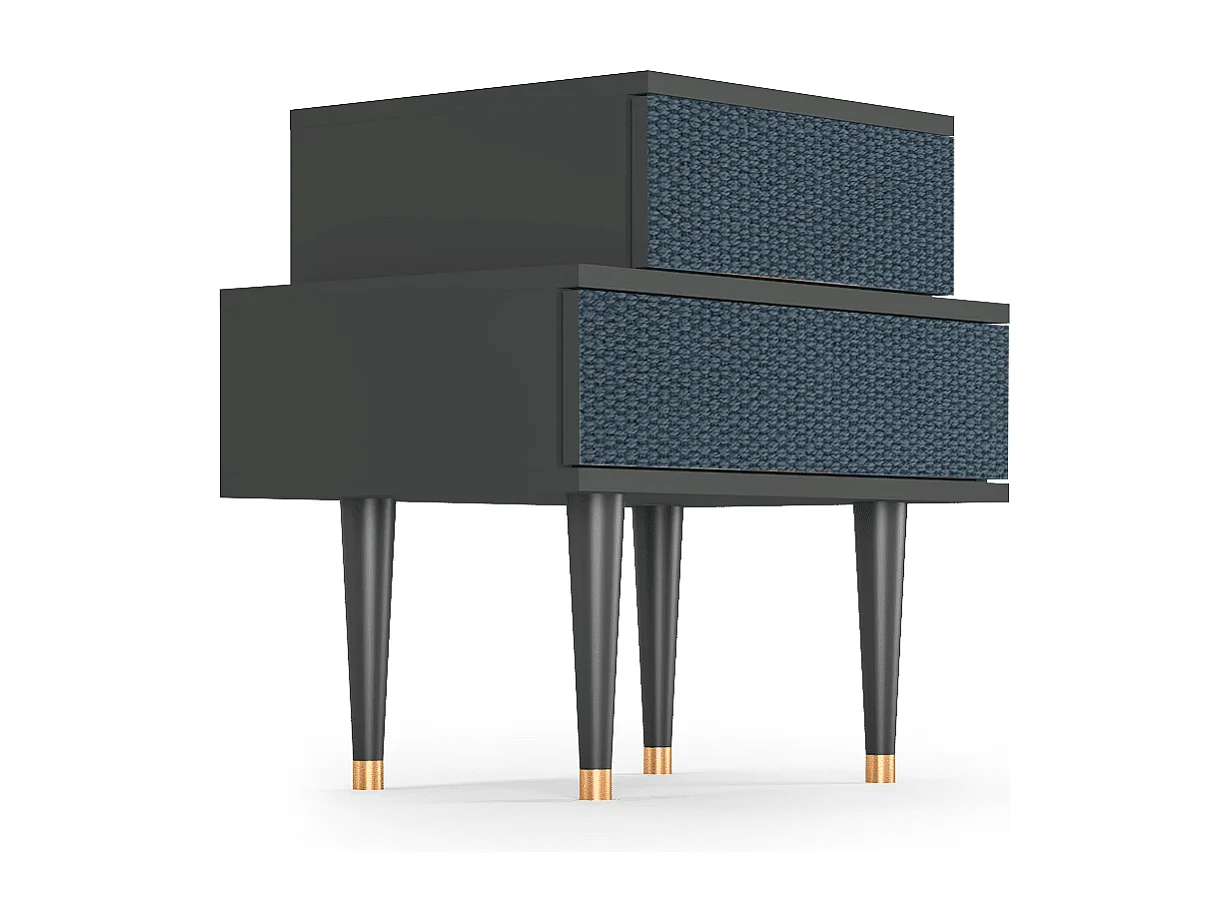 Stolik nocny - 58х58х41 cm - NS1 - Knitted Pattern, Antracyt