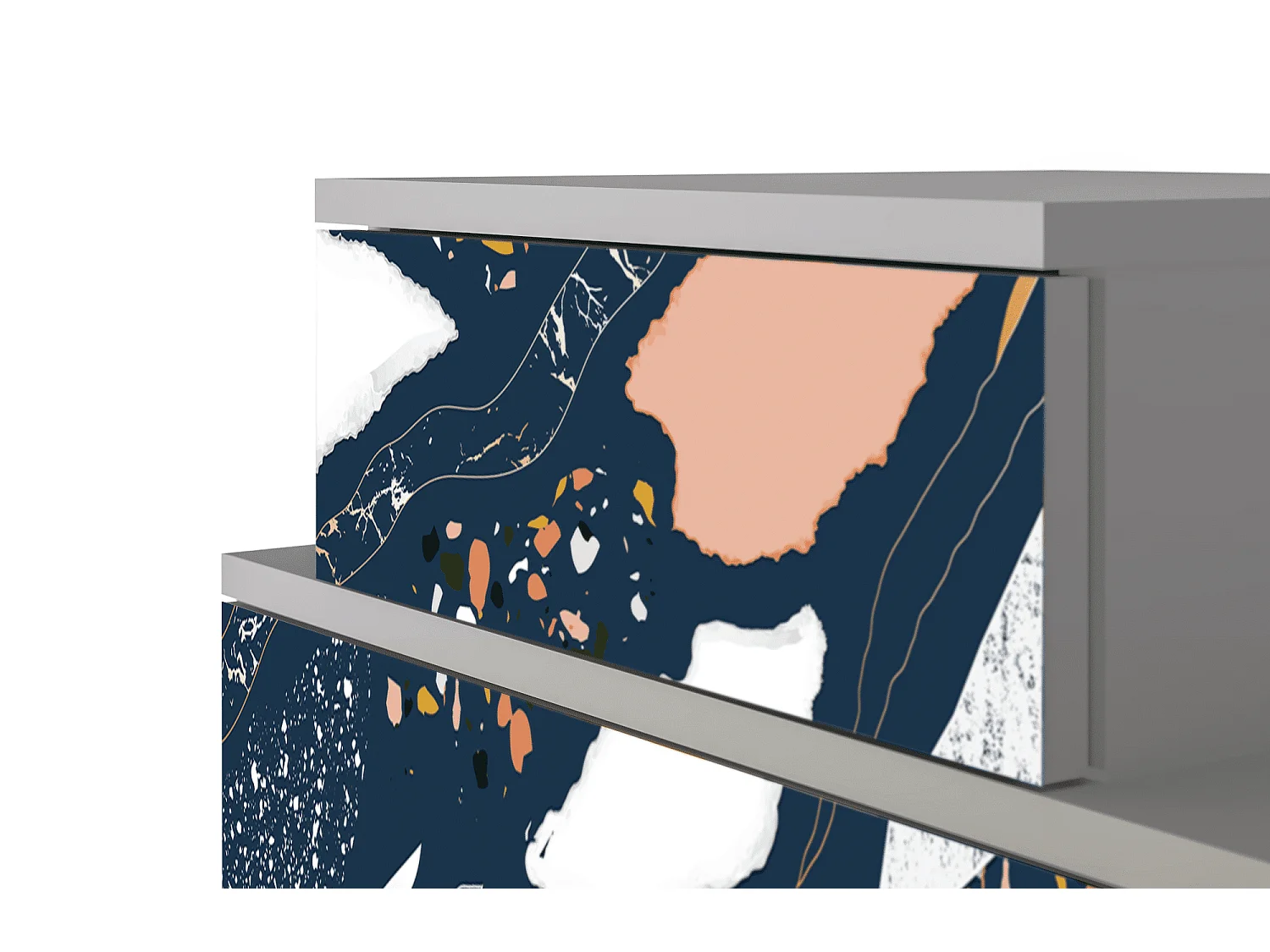 Stolik nocny - 58х58х41 cm - NS1 - Nude Iceberg, Szary