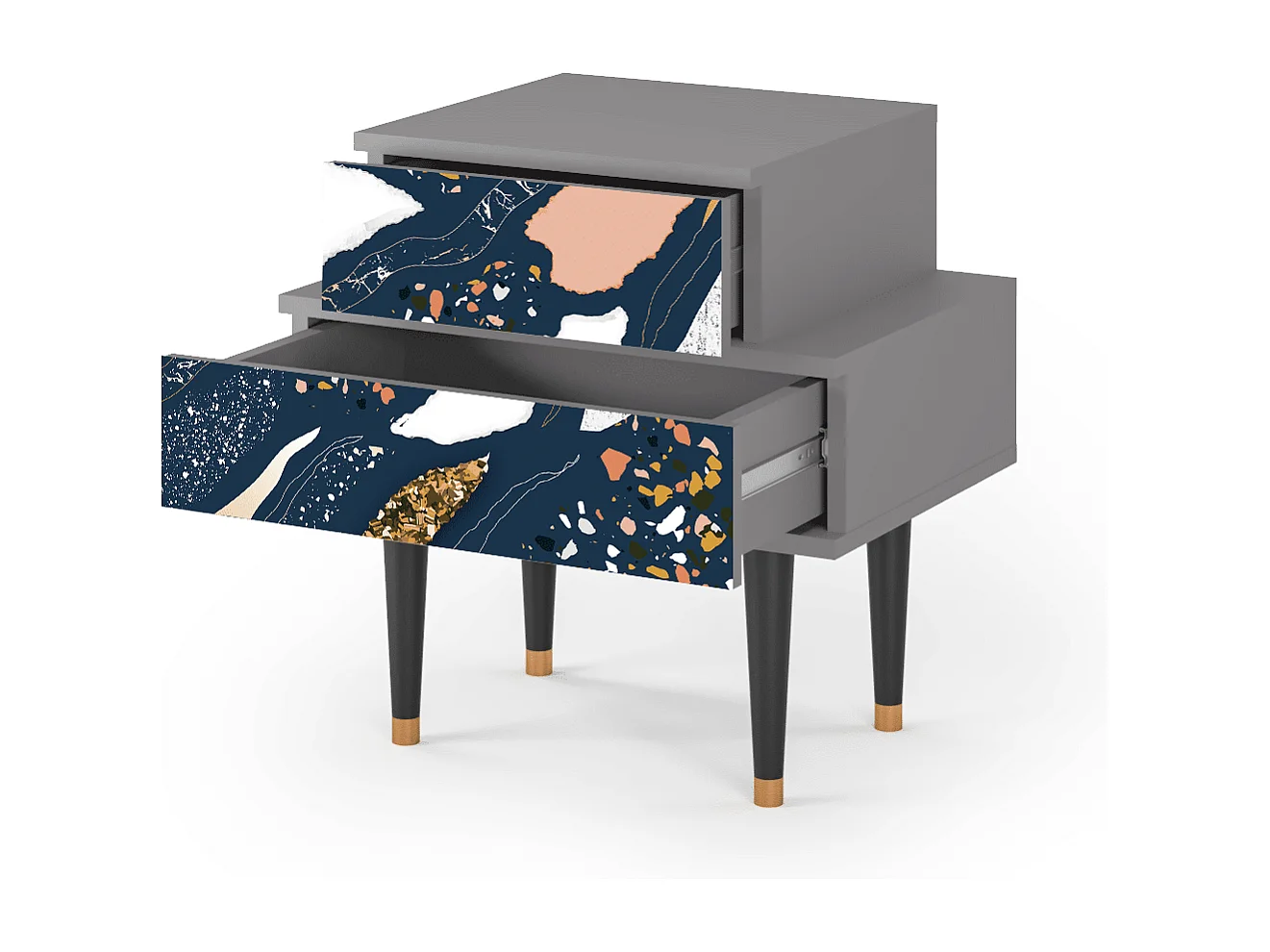 Table de nuit - 58х58х41 cm - NS1 - Nude Iceberg, Gris
