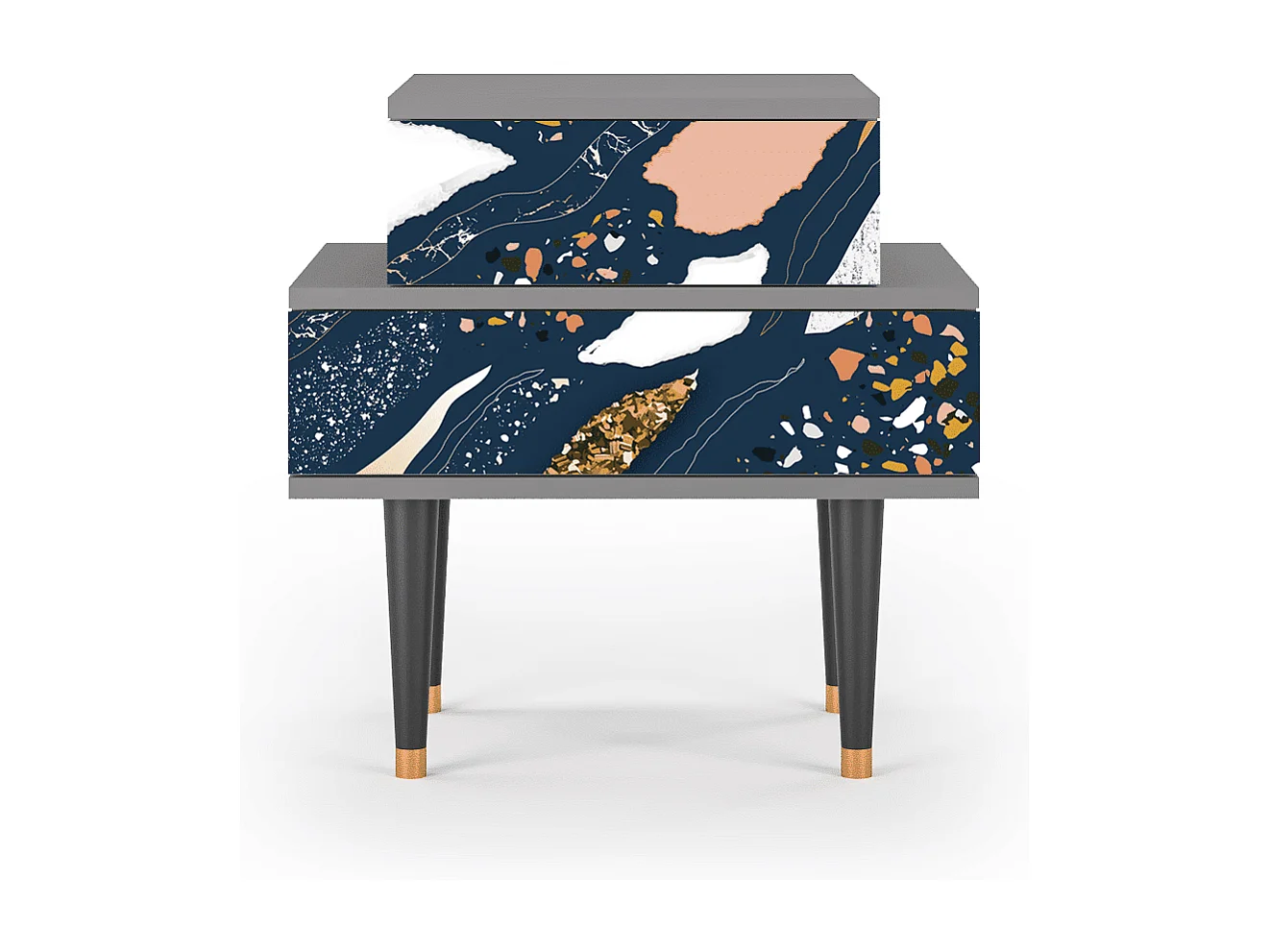 Table de nuit - 58х58х41 cm - NS1 - Nude Iceberg, Gris