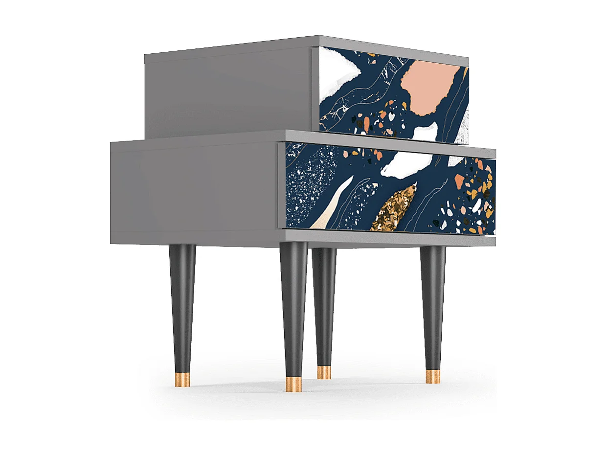 Table de nuit - 58х58х41 cm - NS1 - Nude Iceberg, Gris