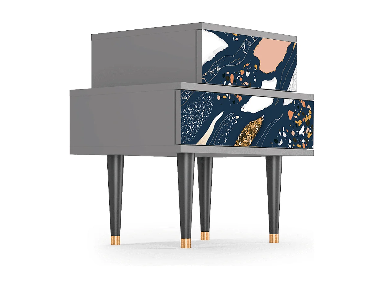 Stolik nocny - 58х58х41 cm - NS1 - Nude Iceberg, Szary