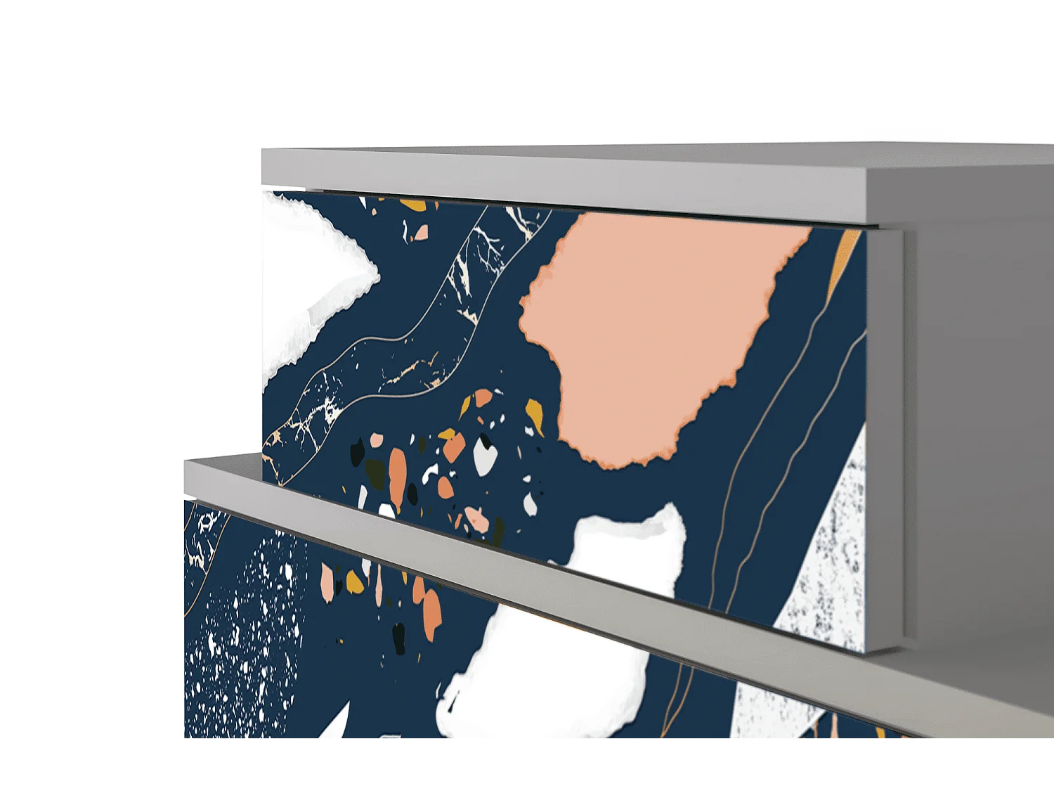 Stolik nocny - 58х58х41 cm - NS1 - Nude Iceberg, Szary
