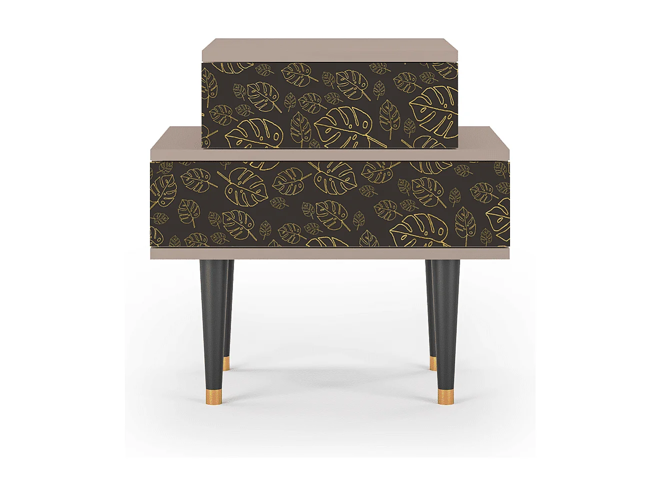 Stolik nocny - 58х58х41 cm - NS1 - Fall Of The Leaves, Latte