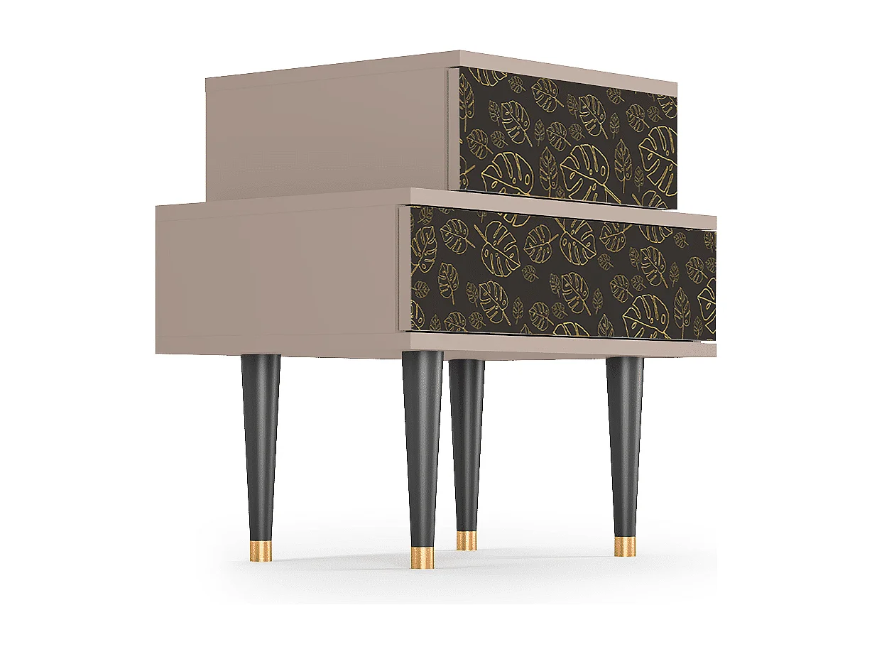 Stolik nocny - 58х58х41 cm - NS1 - Fall Of The Leaves, Latte