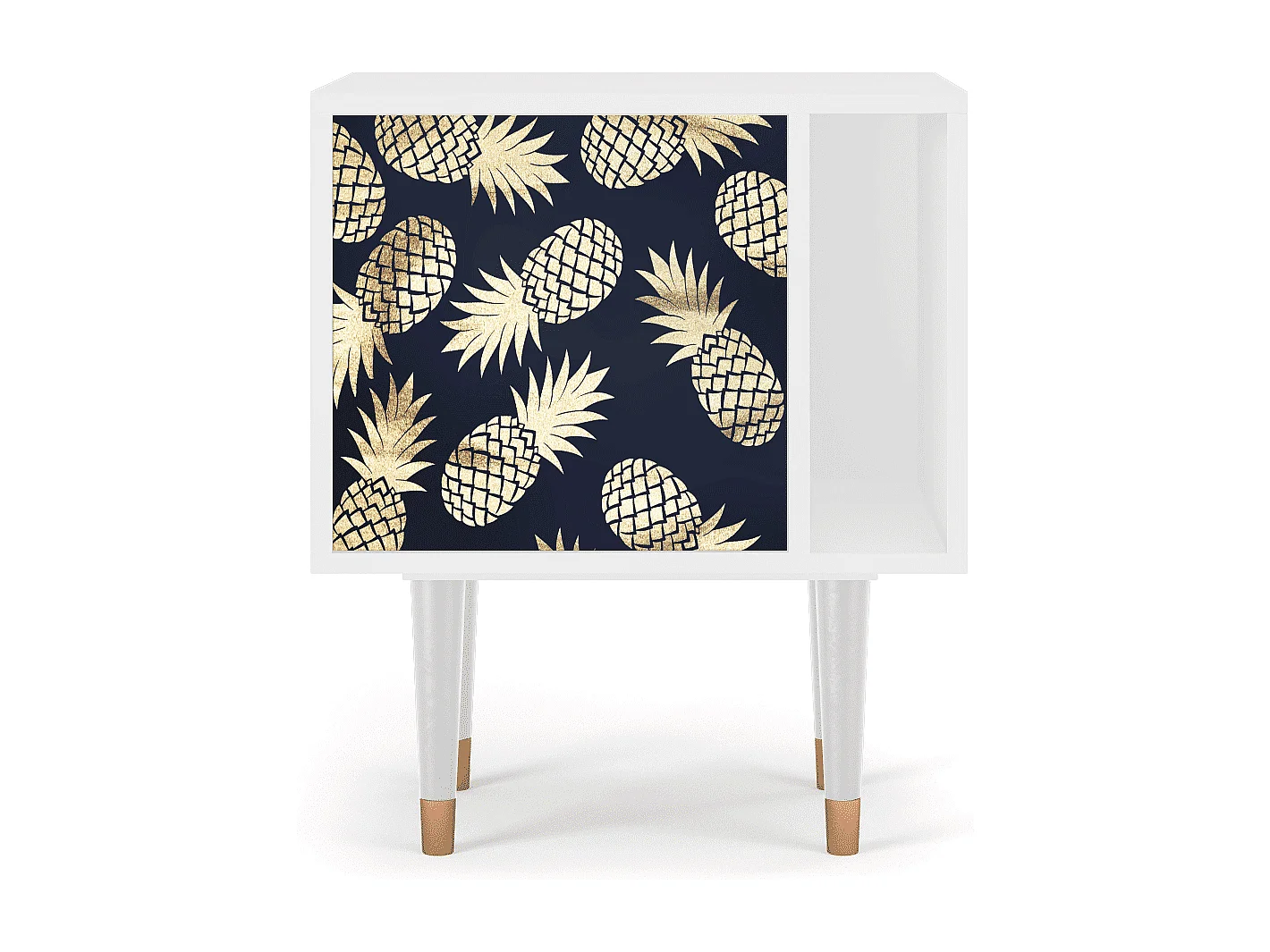 Stolik nocny - 57х69х48 cm - S2 - Sunny Pineaple, Biały