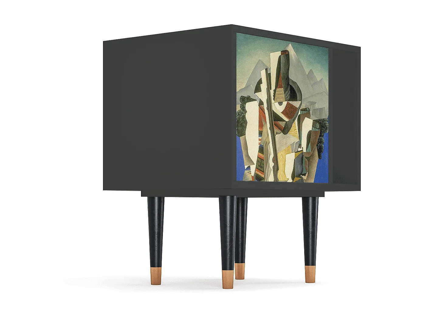 Nachtkastje - 57х69х48 cm - S2 - The Cubist Paintings , Antraciet
