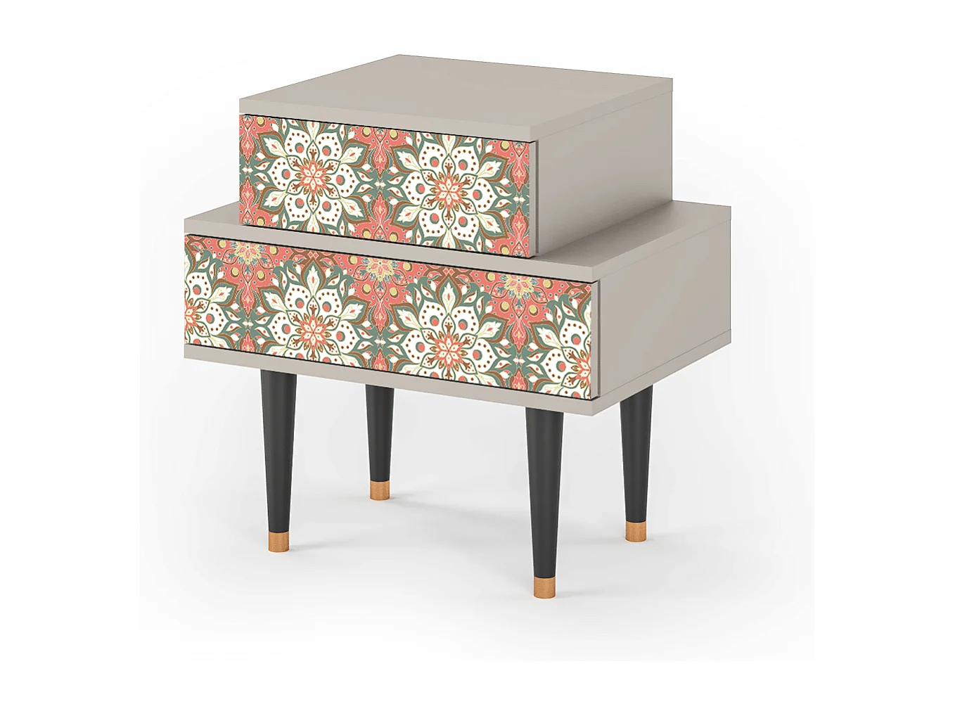 Stolik nocny - 58х58х41 cm - NS1 - Peach Grove, Piaskowy