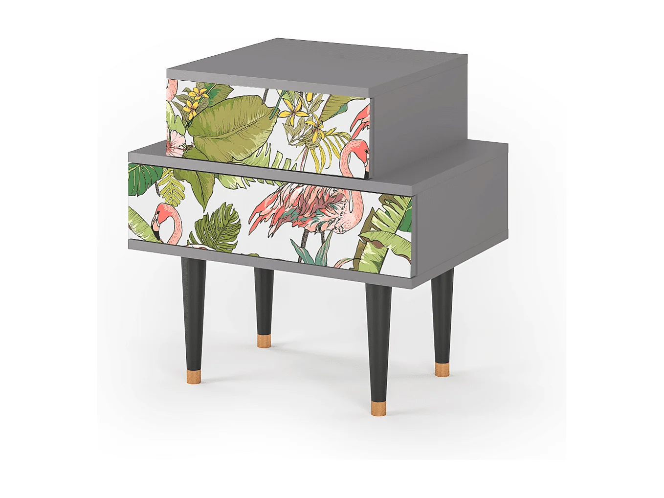 Nachtkastje - 58х58х41 cm - NS1 - Sweet Flamingo, Grijs