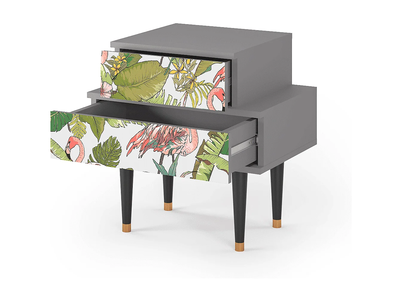 Nachtkastje - 58х58х41 cm - NS1 - Sweet Flamingo, Grijs