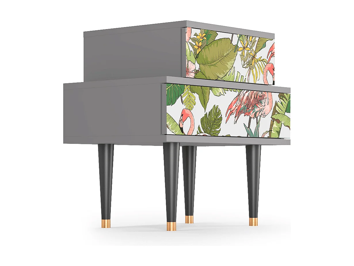 Table de nuit - 58х58х41 cm - NS1 - Sweet Flamingo, Gris