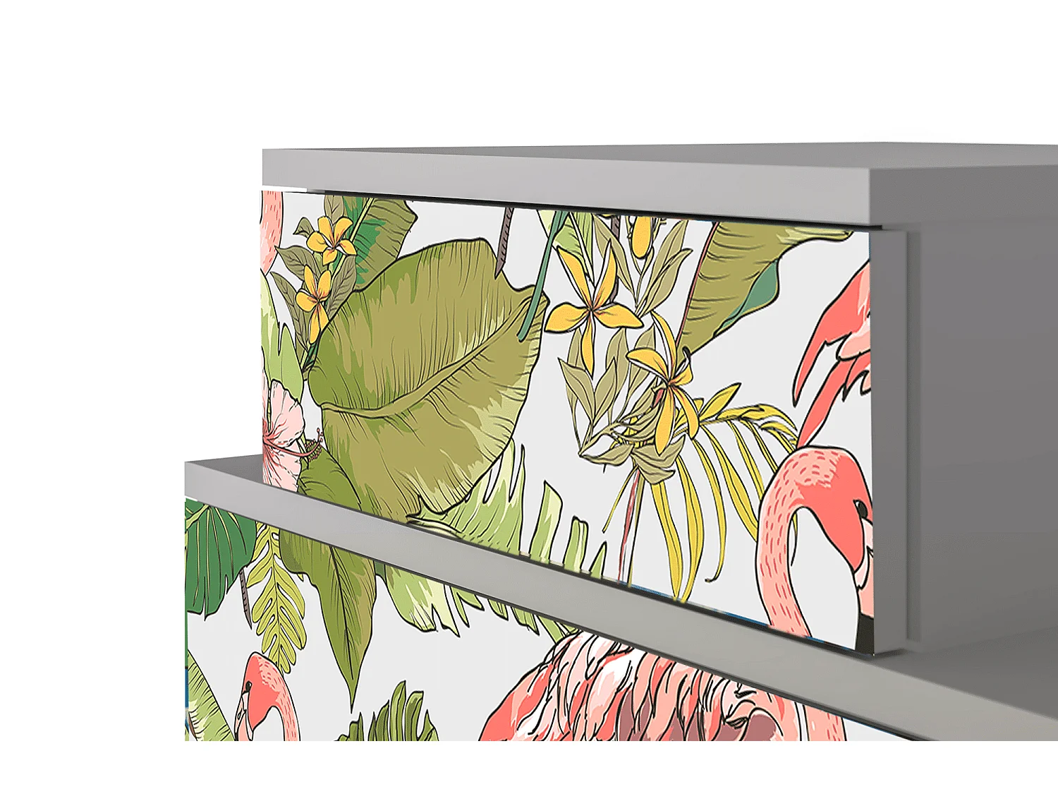 Table de nuit - 58х58х41 cm - NS1 - Sweet Flamingo, Gris