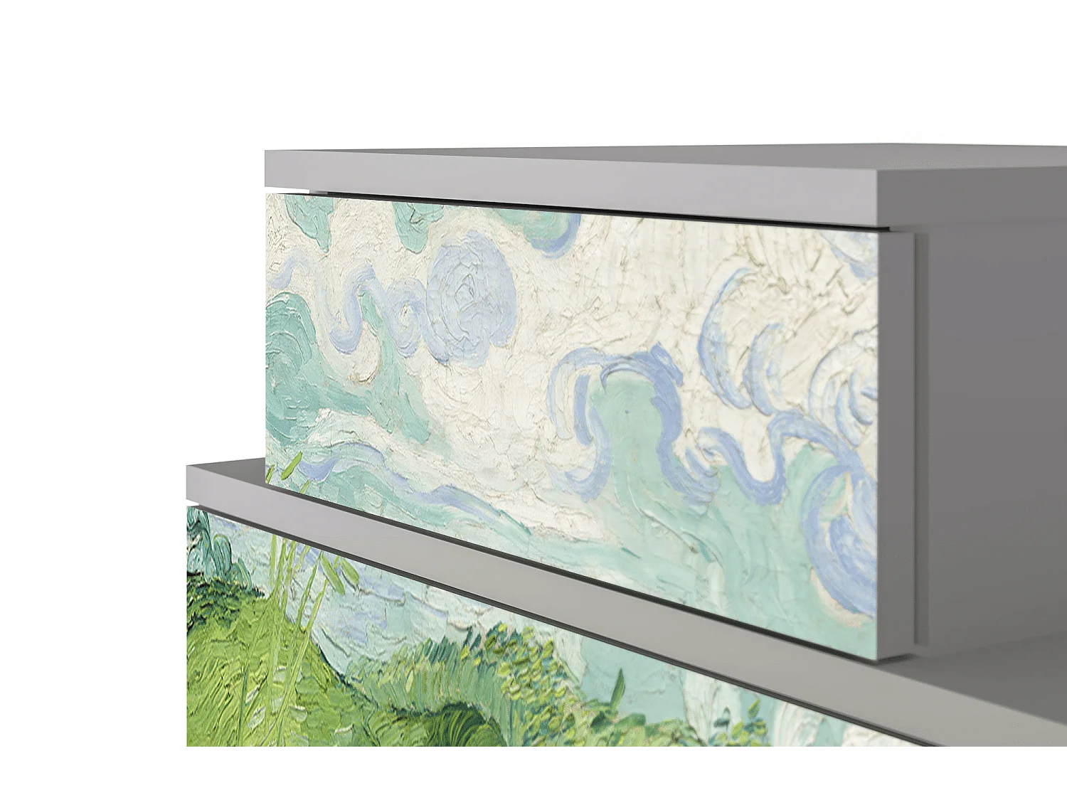 Nachtkastje - 58х58х41 cm - NS1 - Green Wheat Fields, Grijs