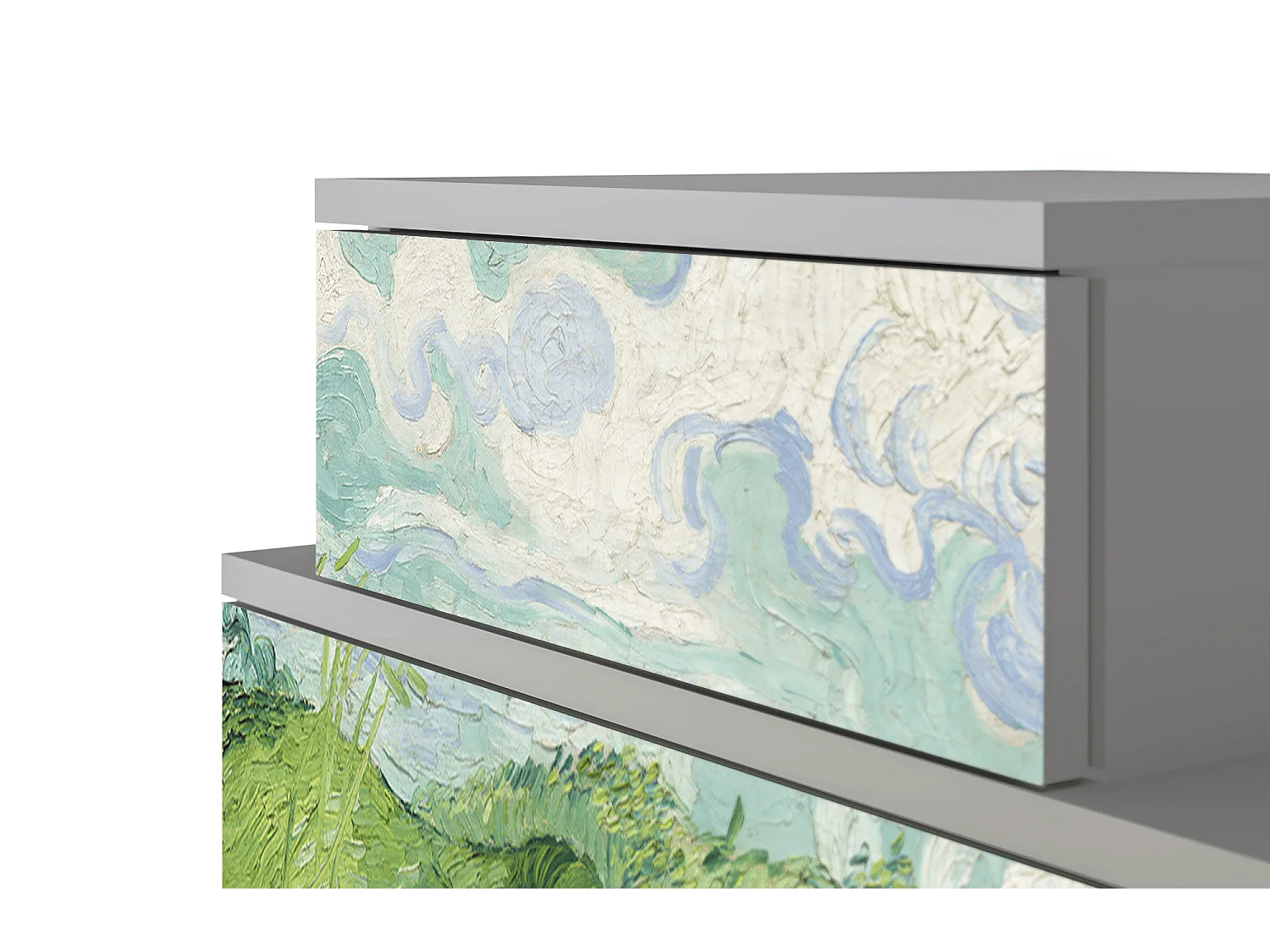 Nachtkastje - 58х58х41 cm - NS1 - Green Wheat Fields, Grijs