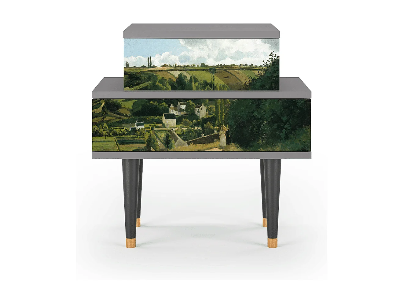 Stolik nocny - 58х58х41 cm - NS1 - Jalais Hill by Pissarro, Szary