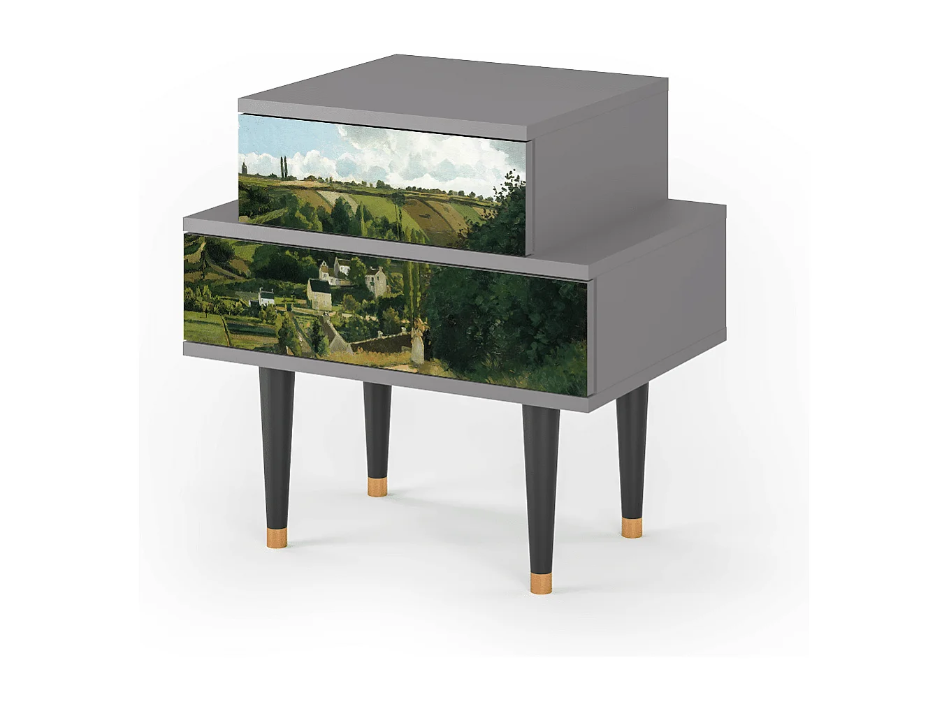 Stolik nocny - 58х58х41 cm - NS1 - Jalais Hill by Pissarro, Szary