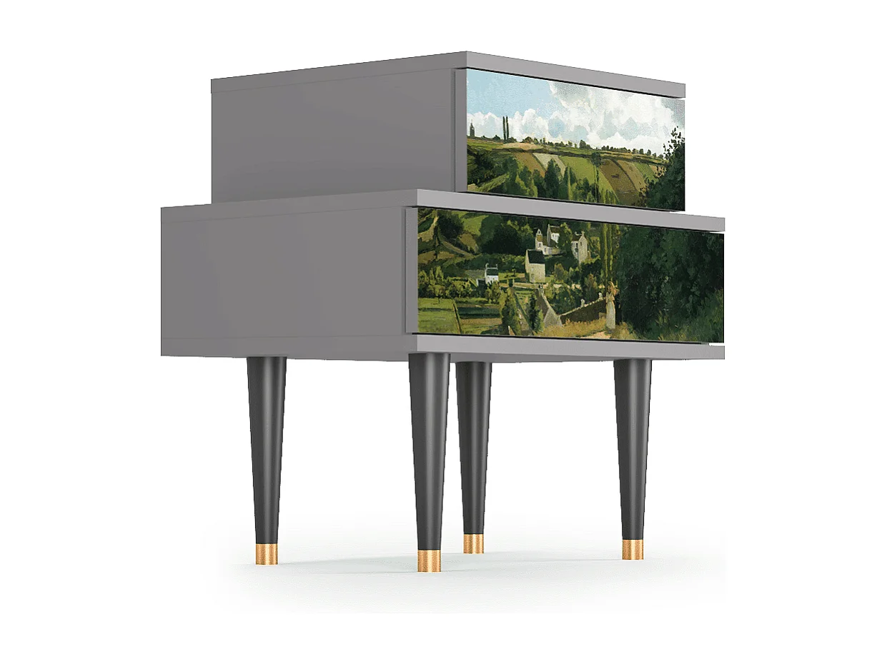 Stolik nocny - 58х58х41 cm - NS1 - Jalais Hill by Pissarro, Szary