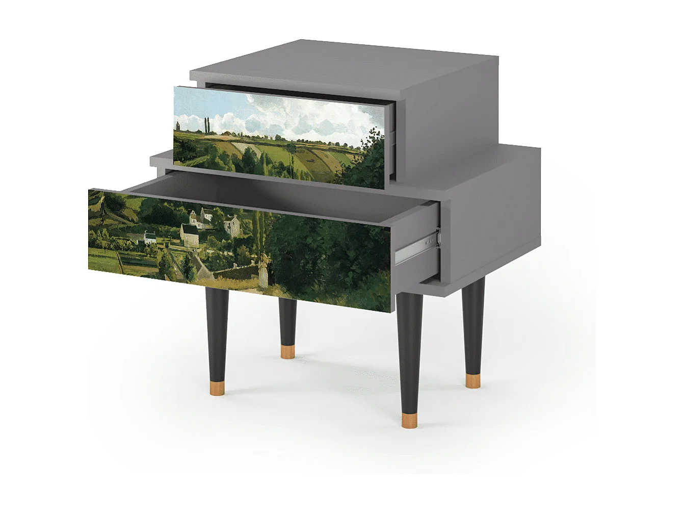 Stolik nocny - 58х58х41 cm - NS1 - Jalais Hill by Pissarro, Szary