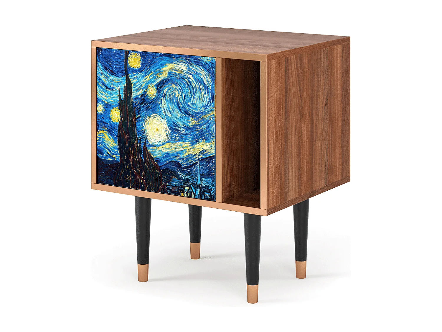 Criado-mudo - 57х69х48 cm - S2 - The Starry Night  , Nogueira