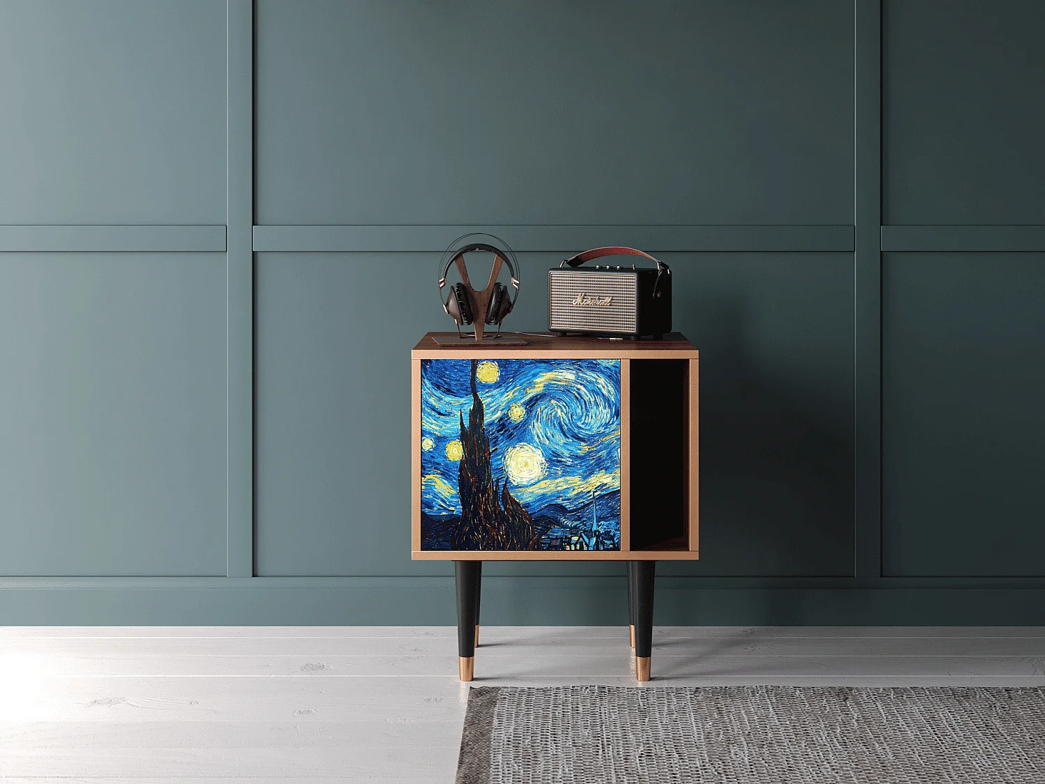 Table de nuit - 57х69х48 cm - S2 - The Starry Night  , Noyer
