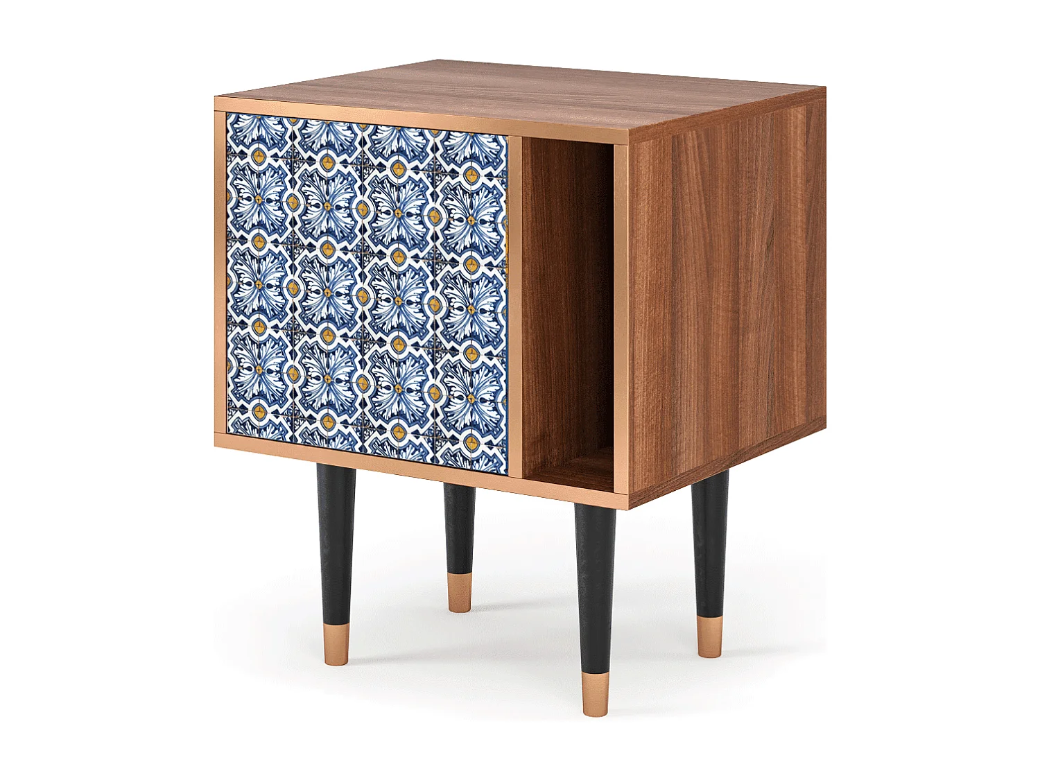 Table de nuit - 57х69х48 cm - S2 - Lovely Cornflowers, Noyer