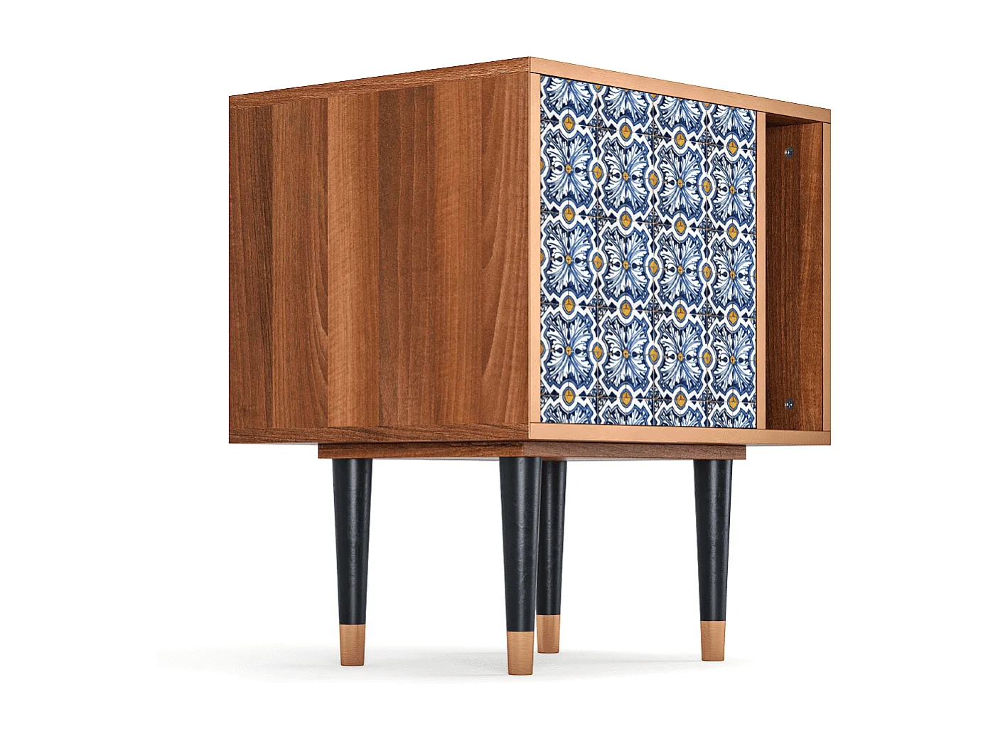 Table de nuit - 57х69х48 cm - S2 - Lovely Cornflowers, Noyer