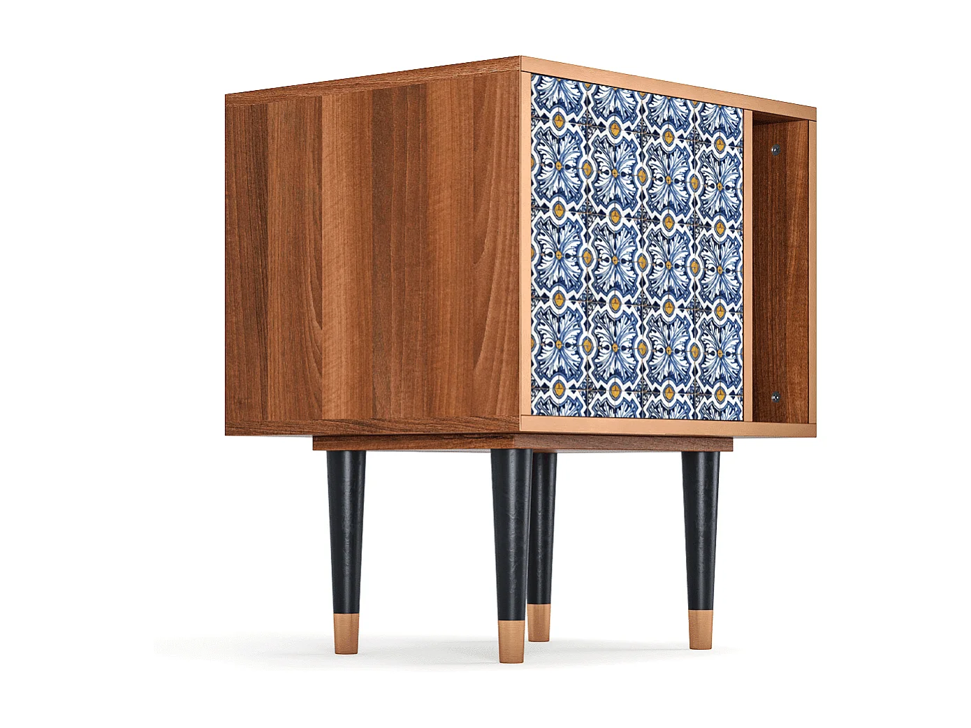 Table de nuit - 57х69х48 cm - S2 - Lovely Cornflowers, Noyer