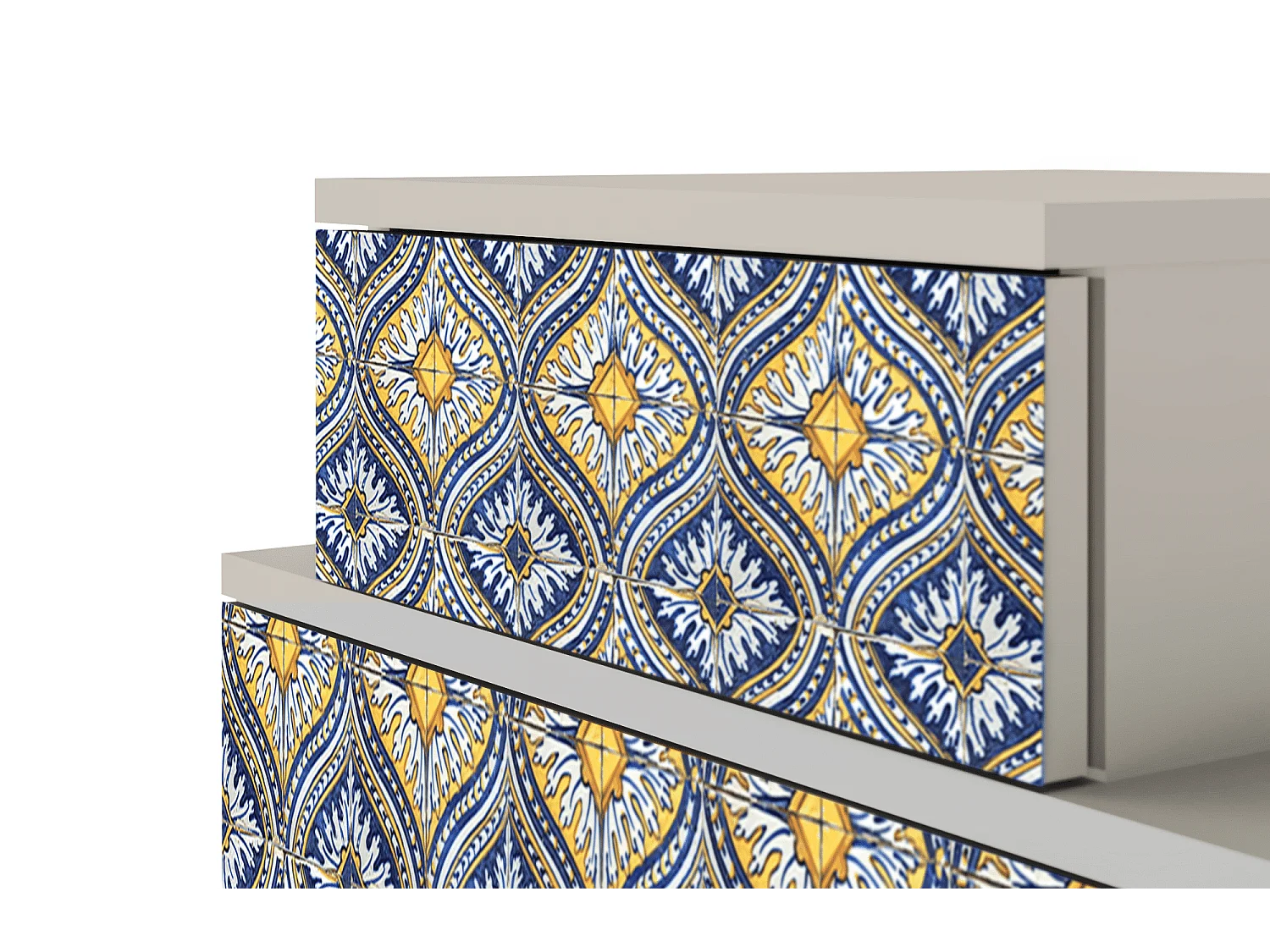 Stolik nocny - 58х58х41 cm - NS1 - Illusory Pattern, Piaskowy