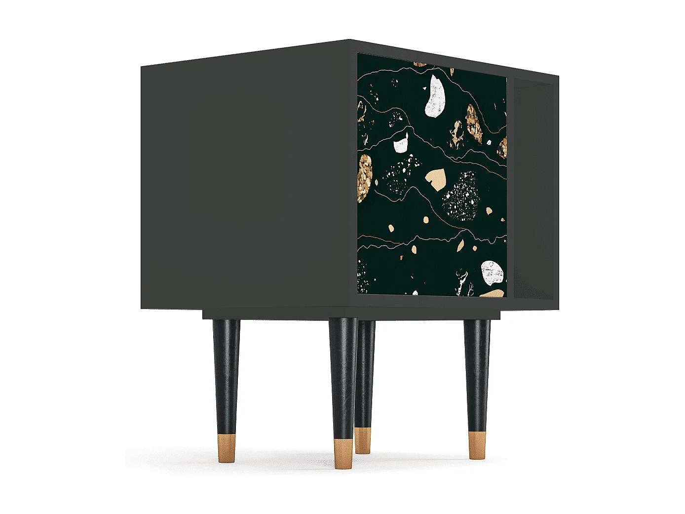 Stolik nocny - 57х69х48 cm - S2 - Space Rocks, Antracyt