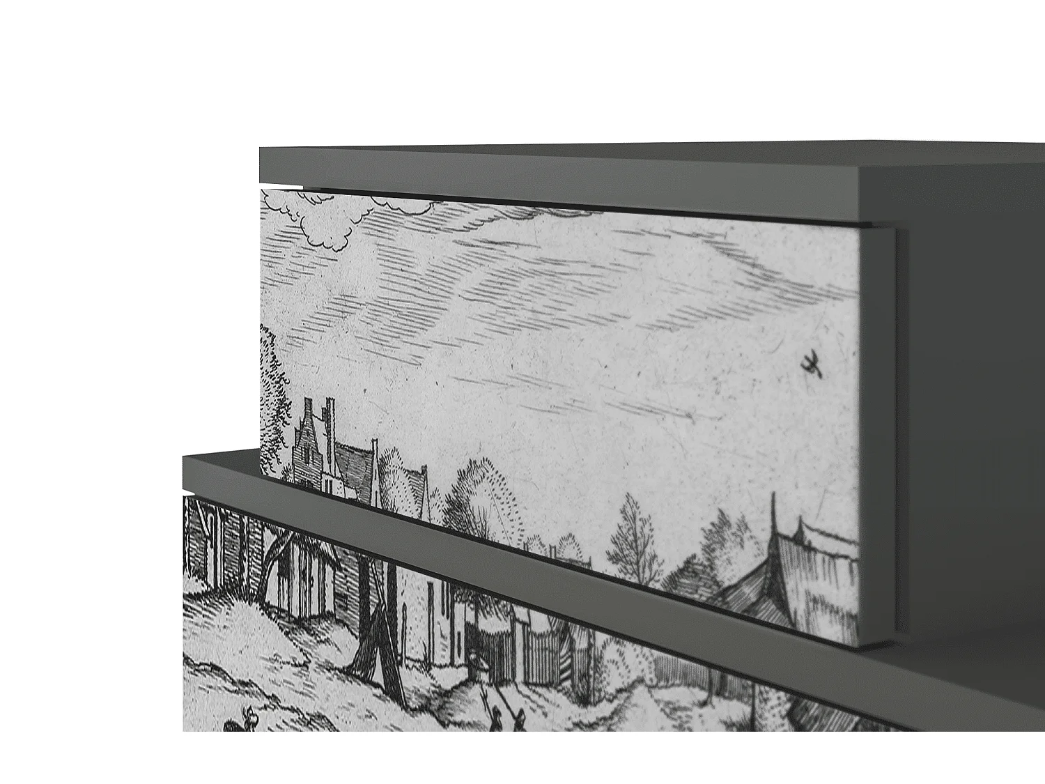 Comodino - 58х58х41 cm - NS1 - Country Village, Antracite