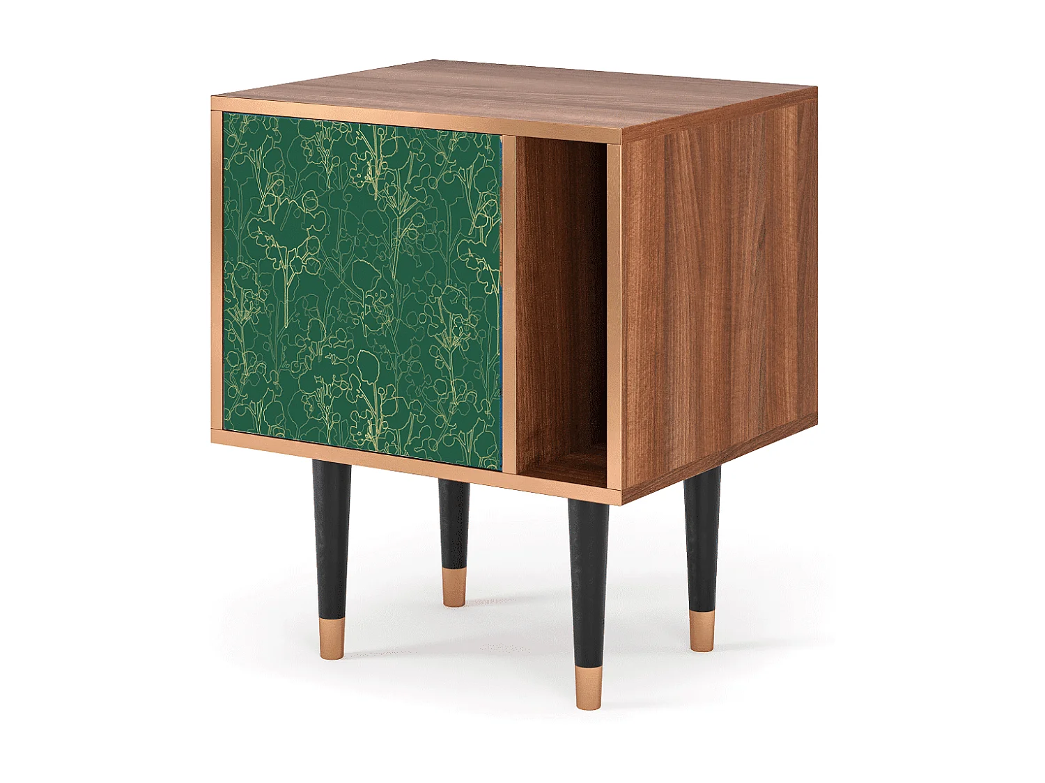 Stolik nocny - 57х69х48 cm - S2 - Emerald Forest, Orzech