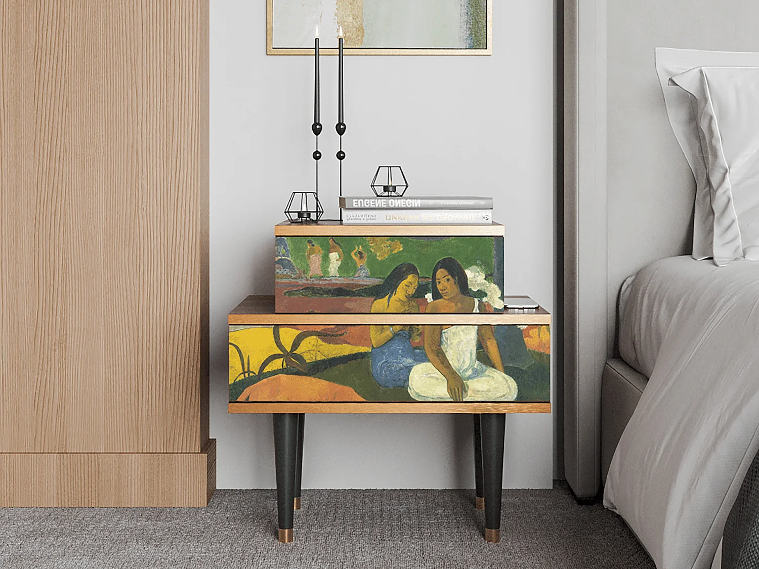 Table de nuit - 58х58х41 cm - NS1 - Arearea , Noyer