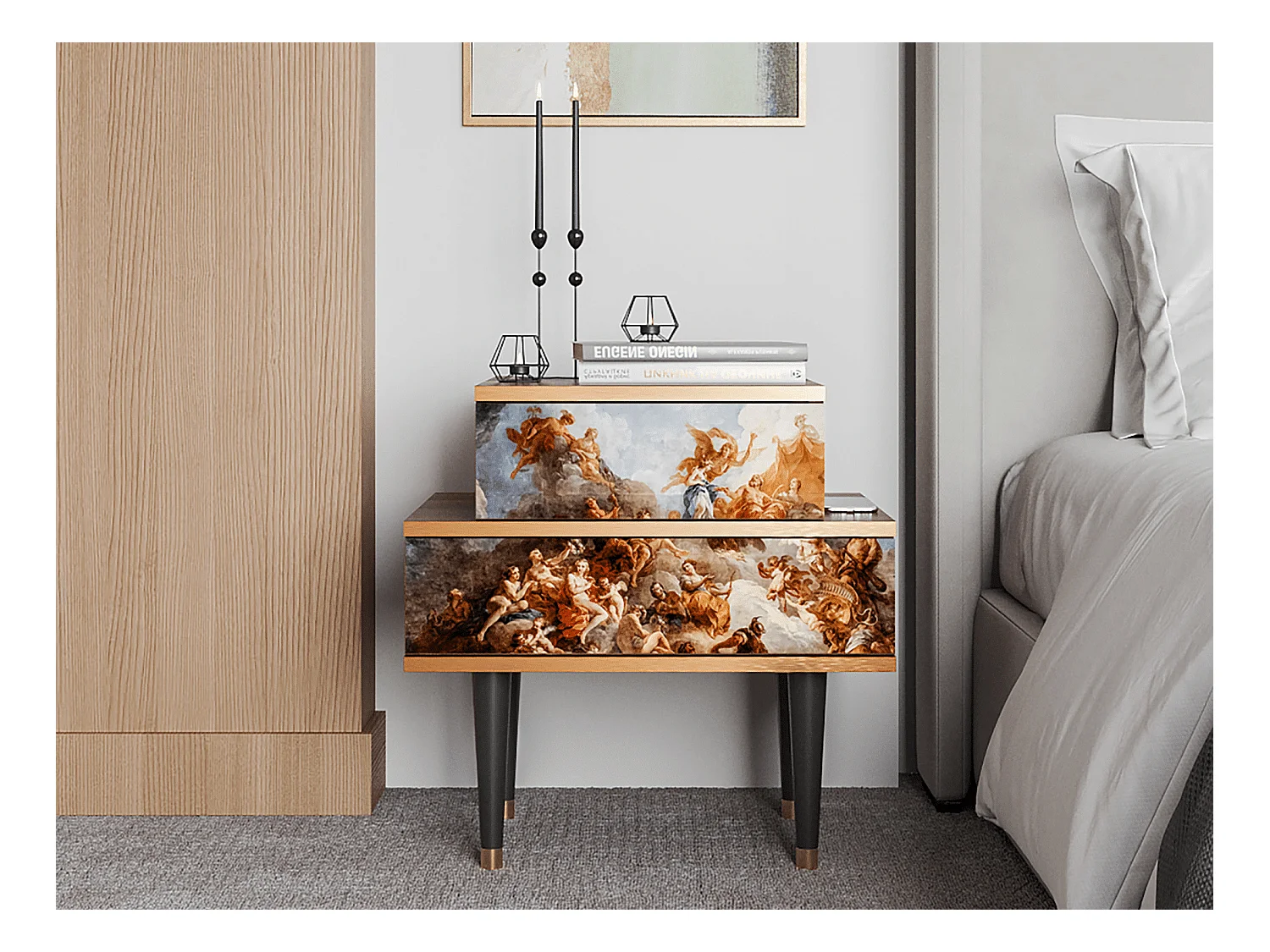 Nachttisch - 58х58х41 cm - NS1 - Versailles, Walnuss