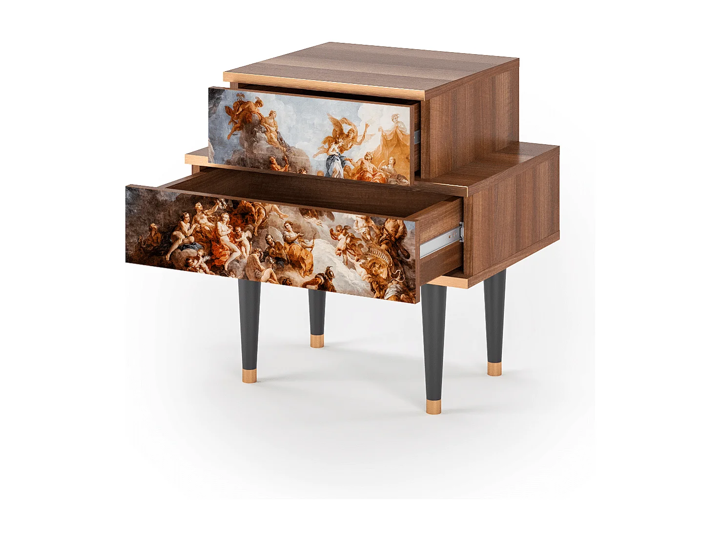 Criado-mudo - 58х58х41 cm - NS1 - Versailles, Nogueira