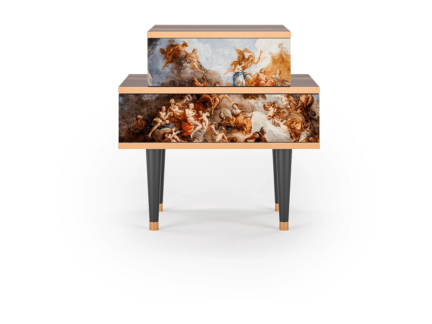 Stolik nocny - 58х58х41 cm - NS1 - Versailles, Orzech